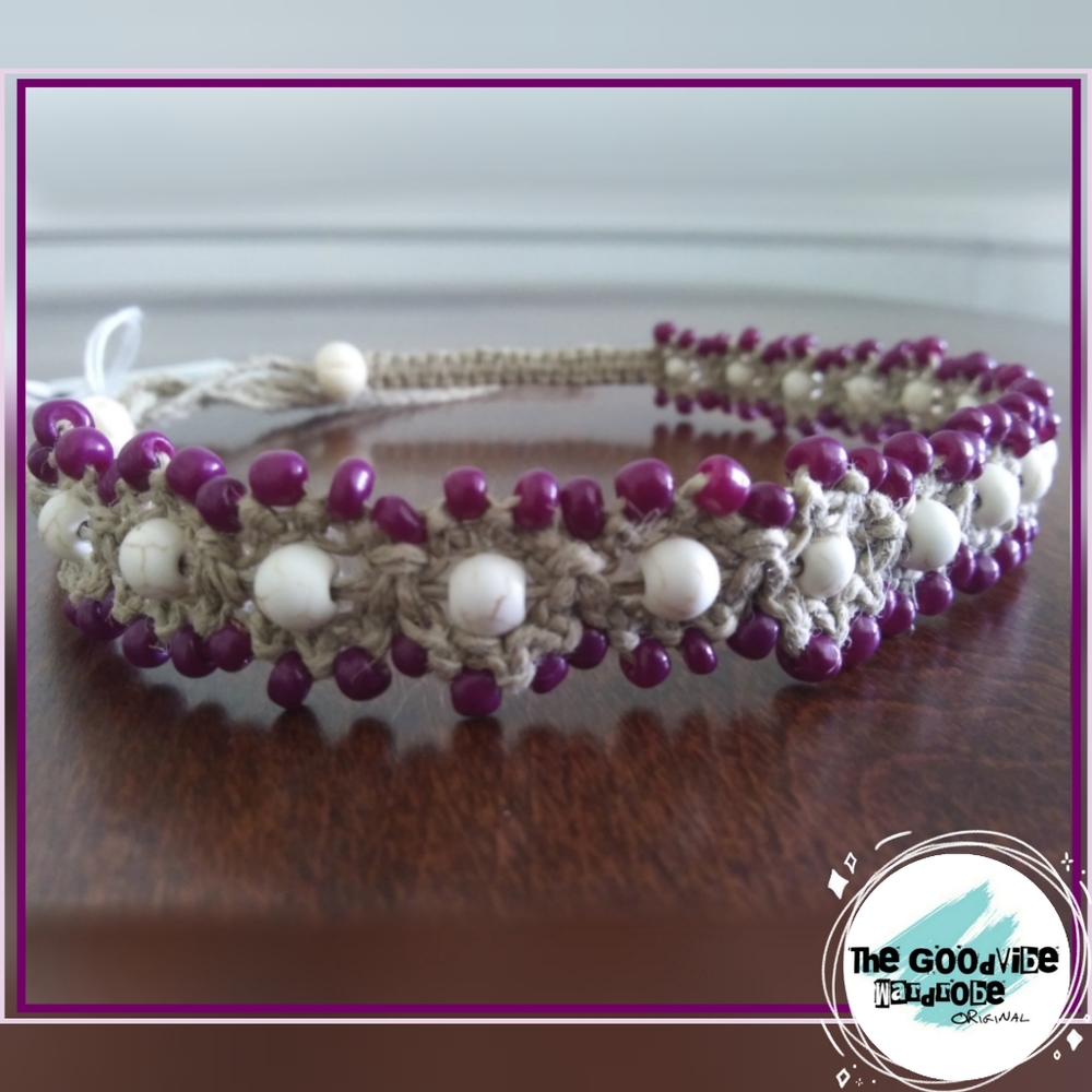 20" Hemp & Ivory Choker Necklace